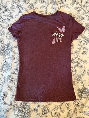 Aeropostale Classic Crew Short Sleeve Tee - Plum
